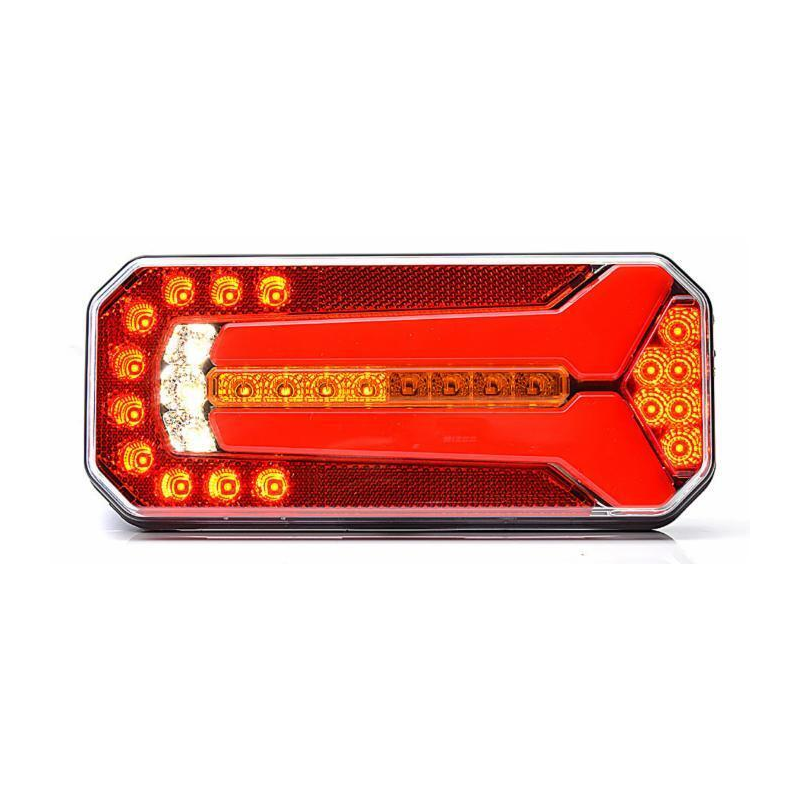Fanale posteriore LED dx/sx 12-24V 235,6x40,4x103,6 mm con freccia dinamica