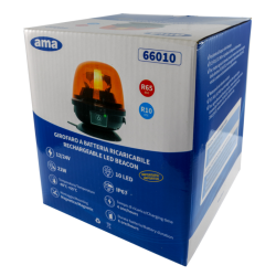 Lampeggiante LED magnetico a batteria  12-24V, 22W, IP67, 10 LED. Autonomia batteria 6 ore