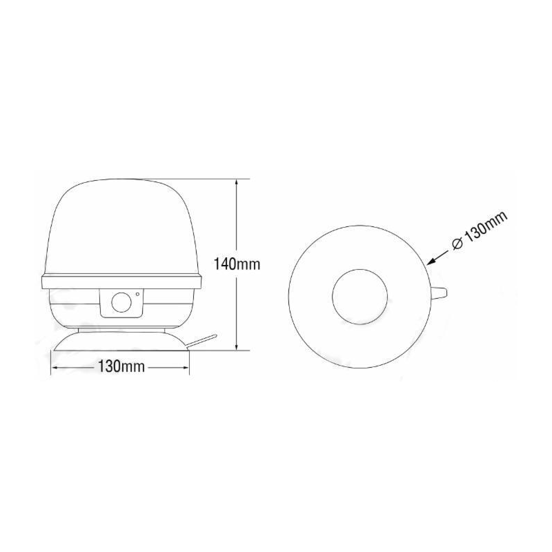 Lampeggiante LED magnetico a batteria e telecomando 12-24V, 22W, IP67, 10 LED. Autonomia batteria 6 ore