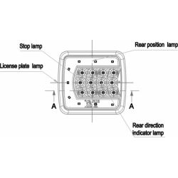 Fanale posteriore LED sx 12-24V, 106,5x35x98,8 mm