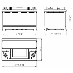 BATTERIA EFB START&STOP 72AH 760A 276X174,5X190 DX