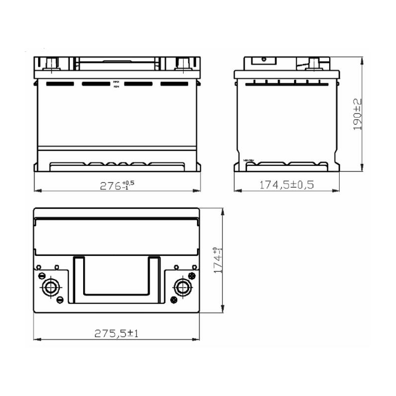 BATTERIA EFB START&STOP 72AH 760A 276X174,5X190 DX