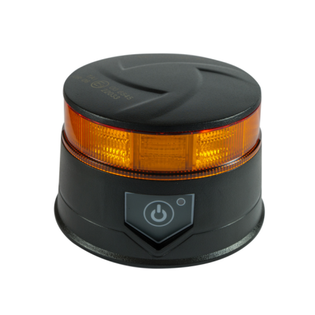 Lampeggiante magnetico LED a batteria 12-24V, 19W, IP67, 30 LED. Autonomia batteria 6,5 ore.