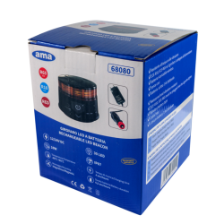 Lampeggiante magnetico LED a batteria 12-24V, 19W, IP67, 30 LED. Autonomia batteria 6,5 ore.