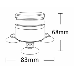 Lampeggiante mini a LED 12-24V, 12W, IP67, 8 LED. Fissaggio magnatico o a ventosa.