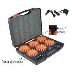 Set 6 luci di emergenza magnetici e appendibili a batteria ricaricabile