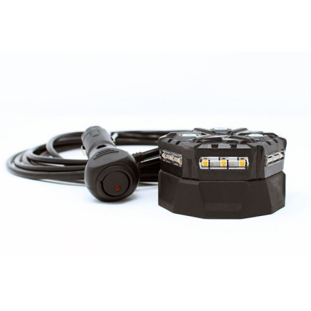 Lampeggiante a LED 12V, base magnetica, 36 LED, IP67.