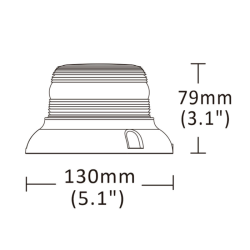 Lampeggiante a LED base piana 12-24V, IP67, 24 LED, 36W. Approvato ICAO.