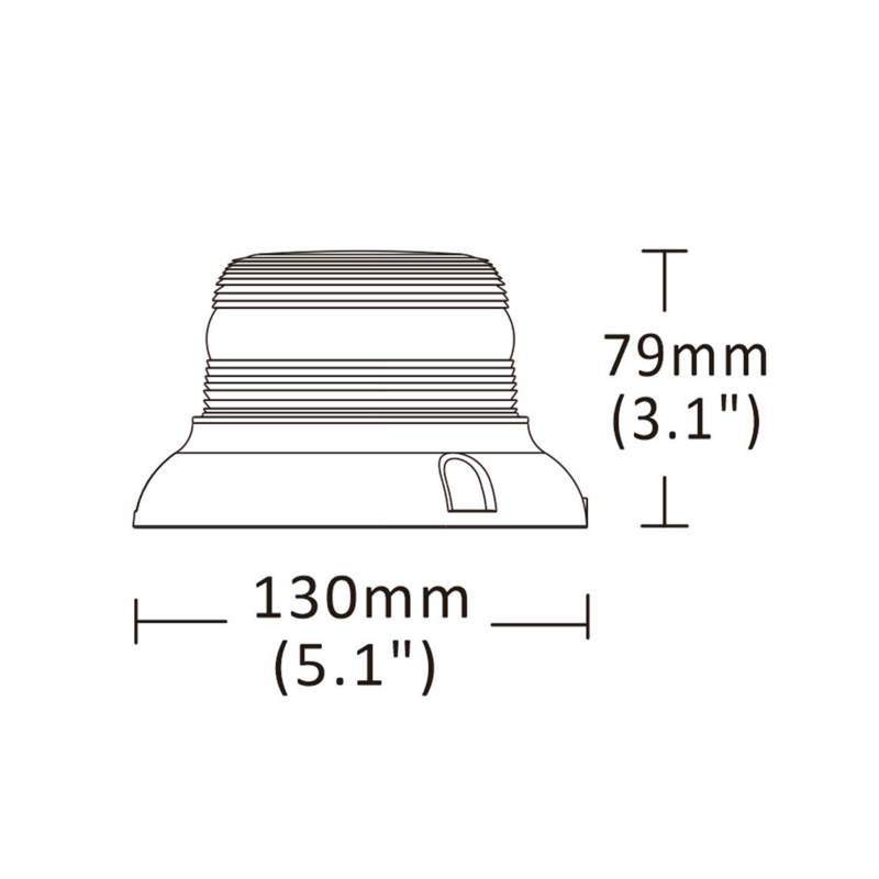 Lampeggiante a LED base piana 12-24V, IP67, 24 LED, 36W. Approvato ICAO.