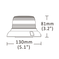 Lampeggiante a LED base a imbuto magnetica 12-24V, IP67, 24 LED, 36W. Approvato ICAO.
