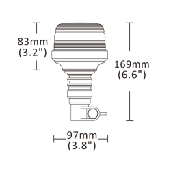 Lampeggiante a LED base flessibile 12-24V, IP67, 24 LED, 36W. Approvato ICAO.