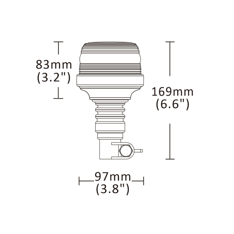 Lampeggiante a LED base flessibile 12-24V, IP67, 24 LED, 36W. Approvato ICAO.