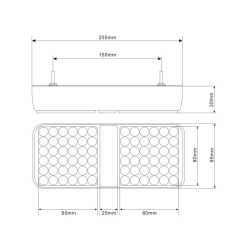Fanale posteriore LED 12-30V, dx-sx, 88x77x82 mm