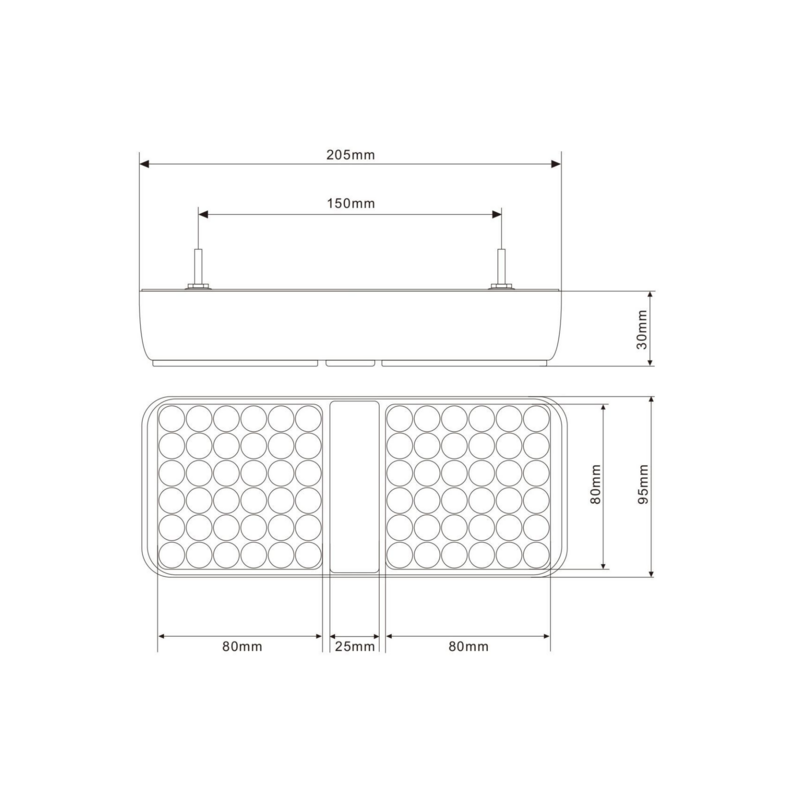 Fanale posteriore LED 12-30V, dx-sx, 88x77x82 mm