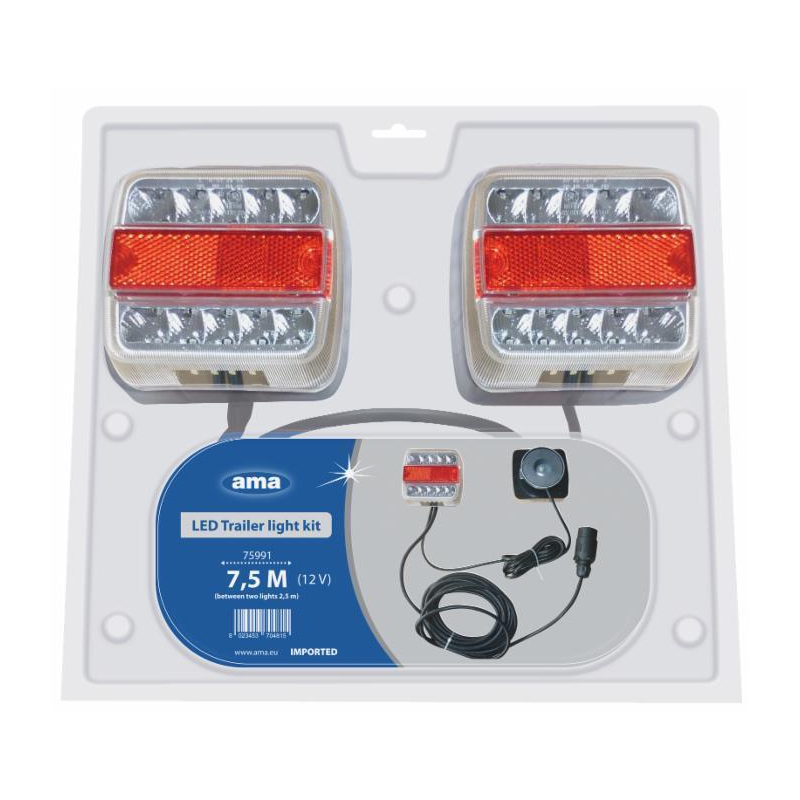 KIT LUCI POSTERIORI LED CON MAGNETE, CAVI 12 M + 4 M