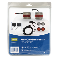 KIT LUCI POSTERIORI LED CON MAGNETE, CAVO 7,6 M + 2,5 M CON CAVI CONNETTORIZZATI SEPARABILI