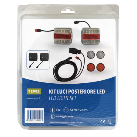 KIT LUCI POSTERIORI LED 7,6 M + 2,5 M CON CAVI CONNETTORIZZATI SEPARABILI