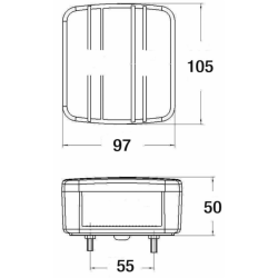Fanale posteriore alogeno sx 105x50x97 mm