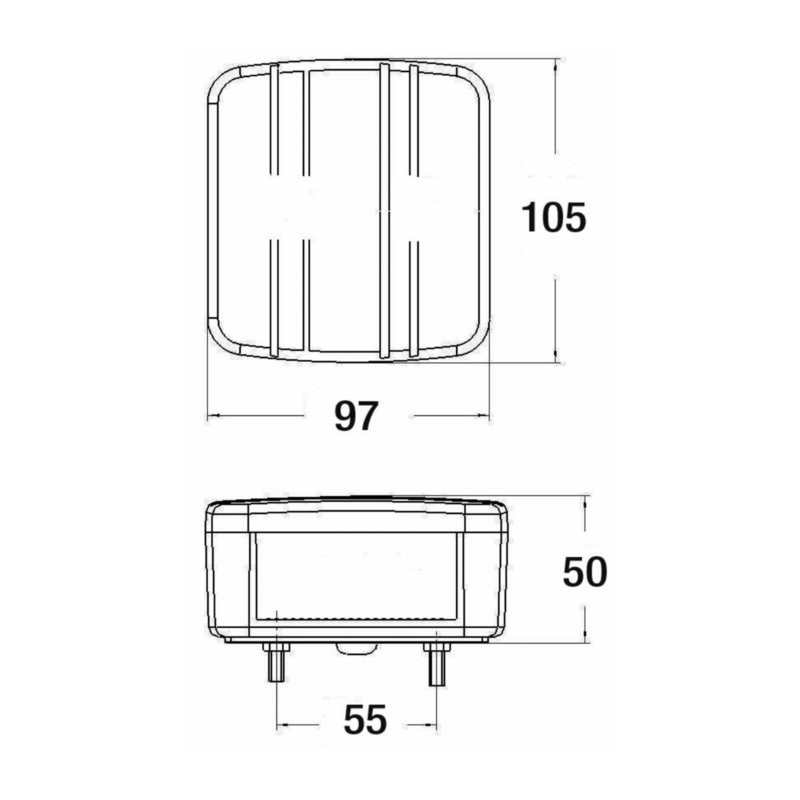 Fanale posteriore alogeno sx 105x50x97 mm