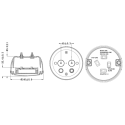 Fanale posteriore LED dx/sx 12-24V Ø 140 mm.