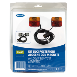 KIT LUCI POSTERIORI ALOGENE CON MAGNETE, CAVI 7,5 M + 2,5 M