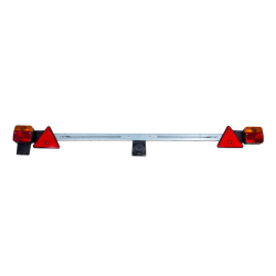 Barra regolabile 1400 ÷ 2100 mm con fanali posteriori 12V alogeni e triangoli rifrangenti