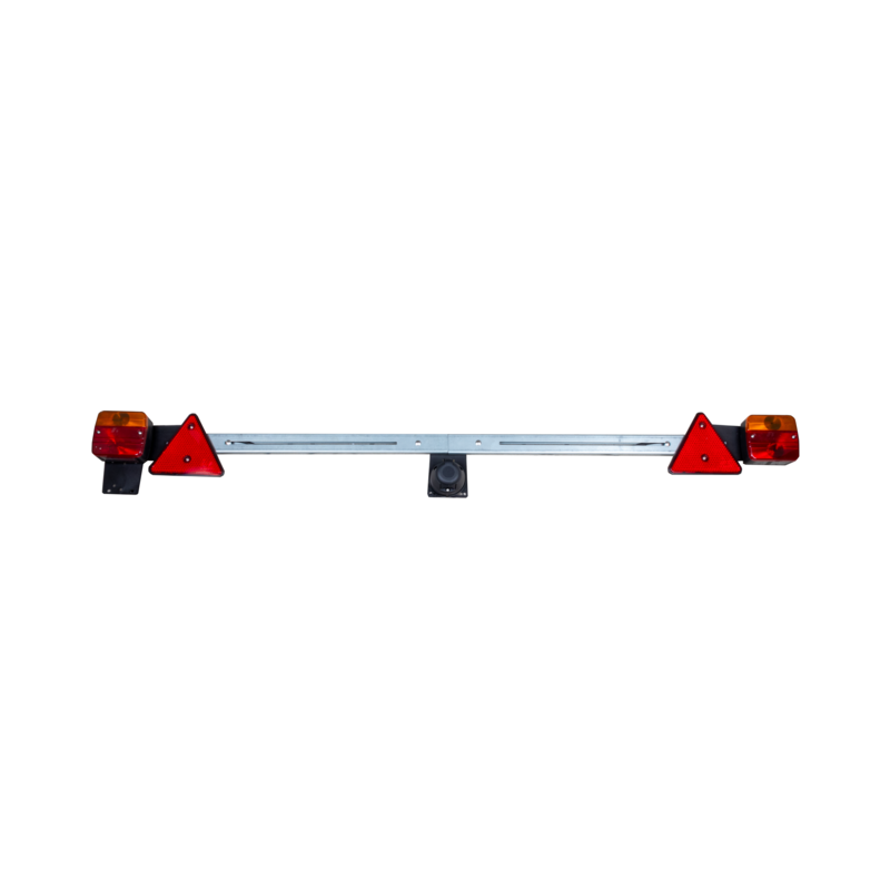 Barra regolabile 1400 ÷ 2100 mm con fanali posteriori 12V alogeni e triangoli rifrangenti