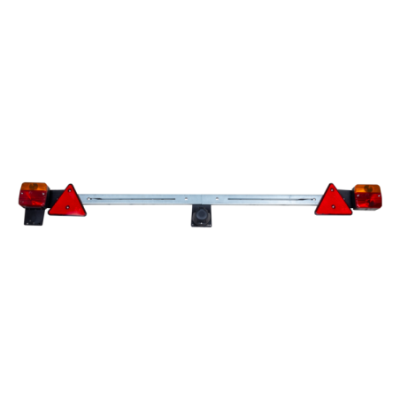 Barra regolabile 1400 ÷ 2100 mm con fanali posteriori 12V alogeni e triangoli rifrangenti