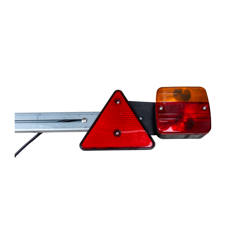 Barra regolabile 1400 ÷ 2100 mm con fanali posteriori 12V alogeni e triangoli rifrangenti
