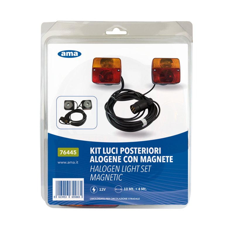 KIT LUCI POSTERIORI ALOGENE CON MAGNETE, CAVI 10 M + 4 M