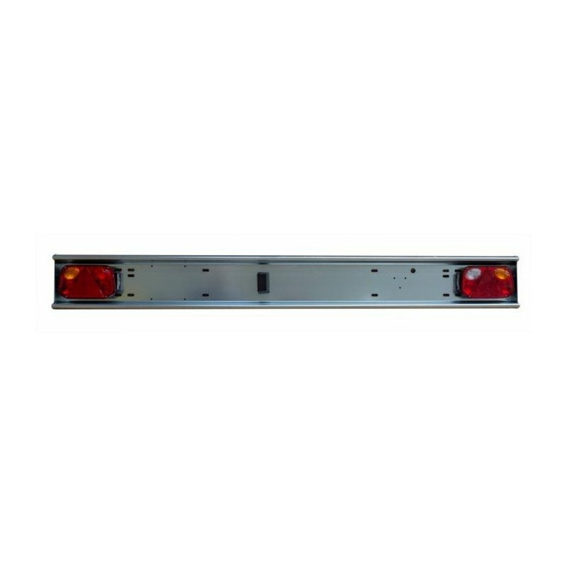 Paraurto fisso  in ferro pre-zincato 1800 mm con fanali posteriori e luce targa 12V alogeni.