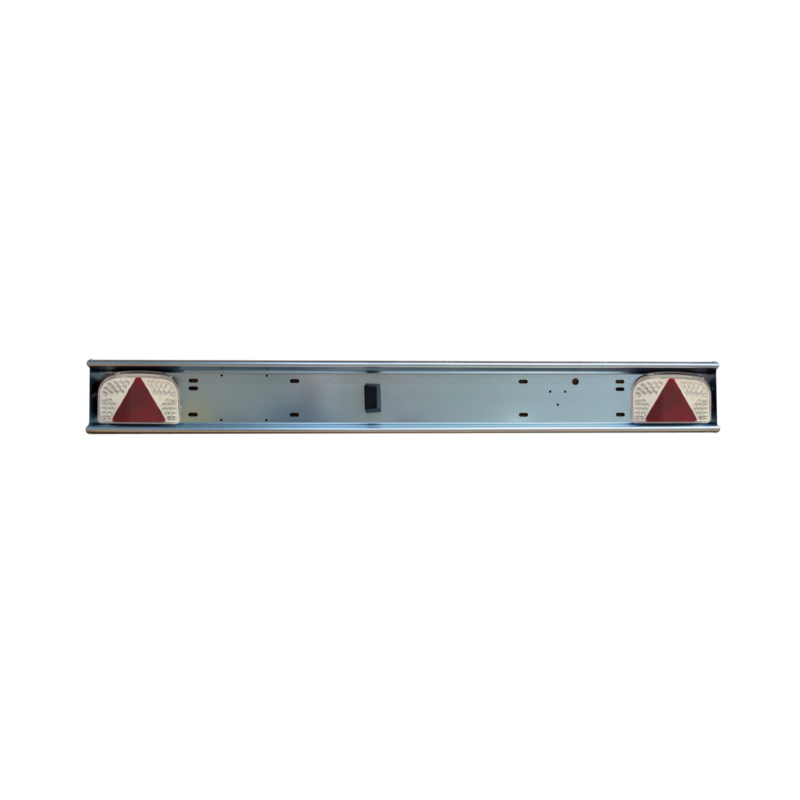 Paraurto fisso  in ferro pre-zincato 1800 mm con fanali posteriori e luce targa 12V LED.