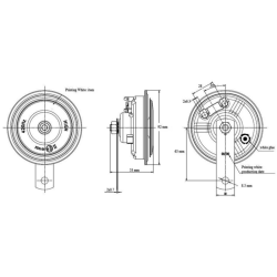 Avvisatore acustico elettromagnetico a disco Ø 92 mm 12V 105~118dB