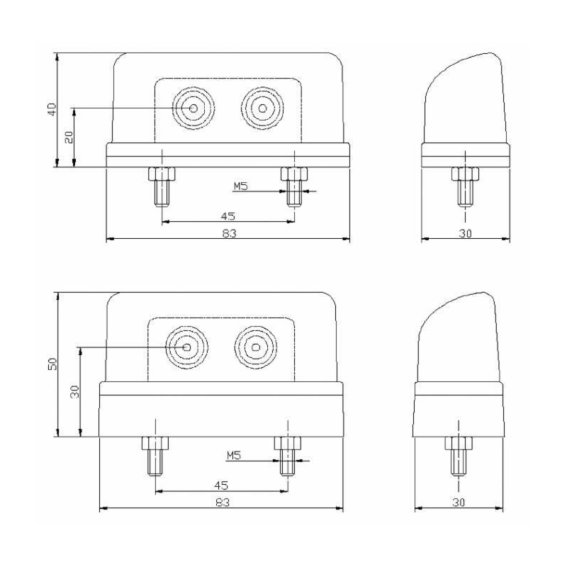 Luce targa a LED 10-30 V