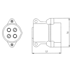 Spina 4 poli 12-24V in plastica