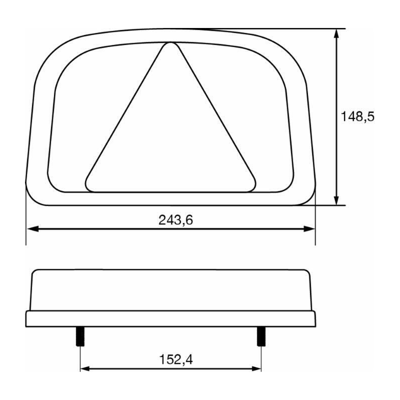 Fanale posteriore LED dx 12V 243,6x48x148,5 mm