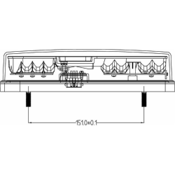 Fanale posteriore LED sx 12V 227,6x55x105,8 mm