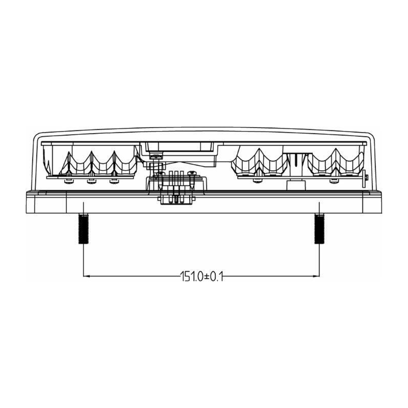 Fanale posteriore LED sx 12V 227,6x55x105,8 mm