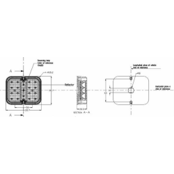 Fanale posteriore retromarcia LED 12V 100,7x28,5x80,7 mm