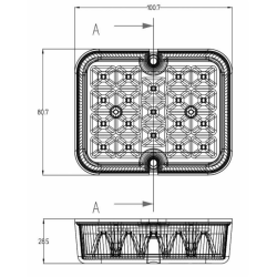 Fanale posteriore fendinebbia LED 12V 100,7x28,5x80,7 mm