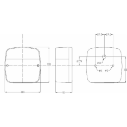 Fanale posteriore alogeno dx 110x51x100 mm