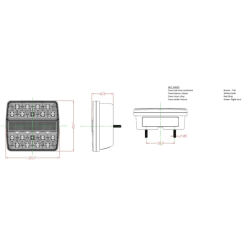 Fanale posteriore LED dx 12V 105,2x42x99,2 mm