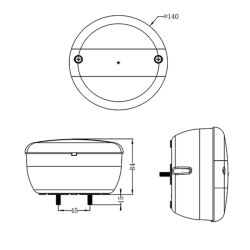 Fanale posteriore retromarcia LED 9-34V Ø 140 mm