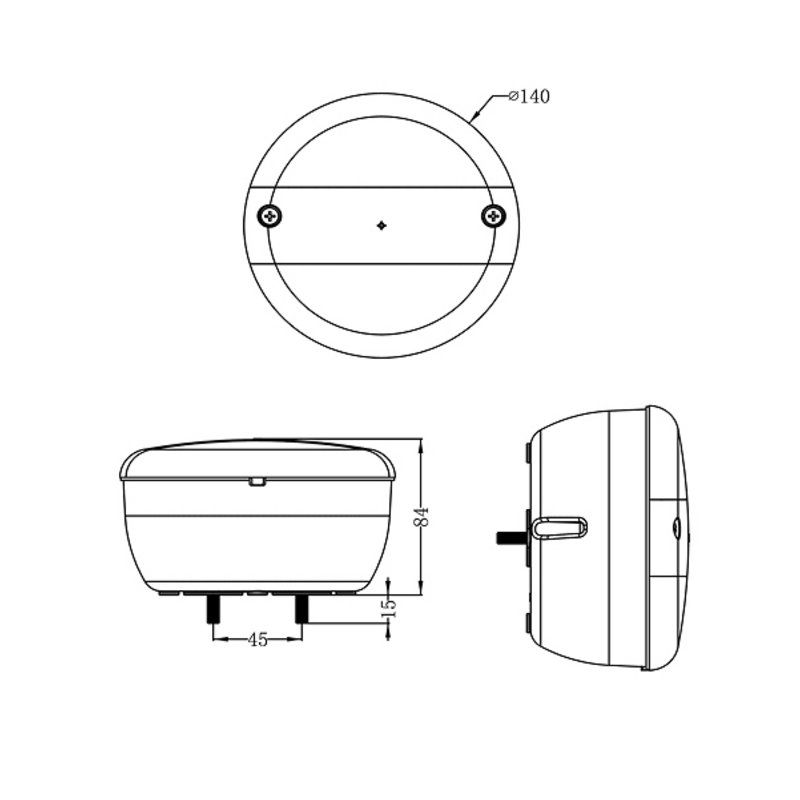 Fanale posteriore retromarcia LED 9-34V Ø 140 mm