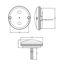 Fanale posteriore indicatore di direzione LED 12-24V Ø 95 mm