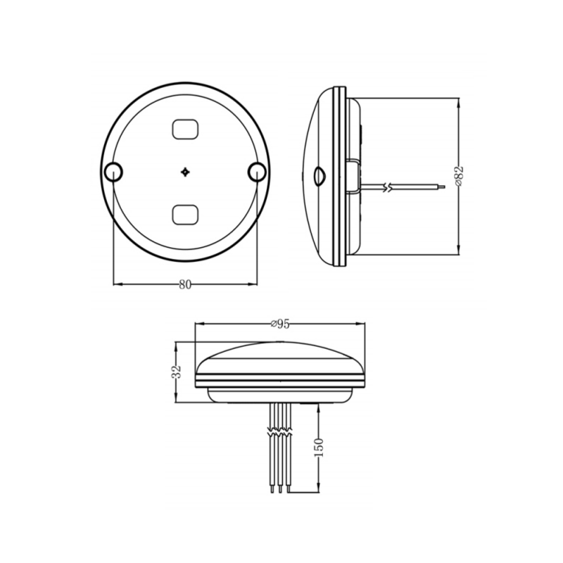 Fanale posteriore indicatore di direzione LED 12-24V Ø 95 mm