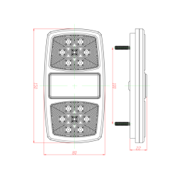 Fanale posteriore LED dx 12V 150x22x80 mm