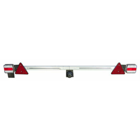 Barra regolabile 1400 ÷ 2100 mm con fanali posteriori 12V a LED e triangoli rifrangenti