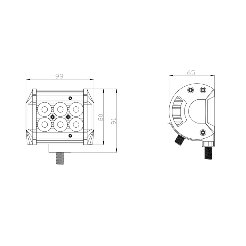 Barra a led 10-30V, 18W, 1620LM, 6 LED, Raggio ampio/largo