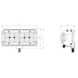 Barra a led 10-30V, 36W, 3240LM, 12 LED, Raggio ampio/largo